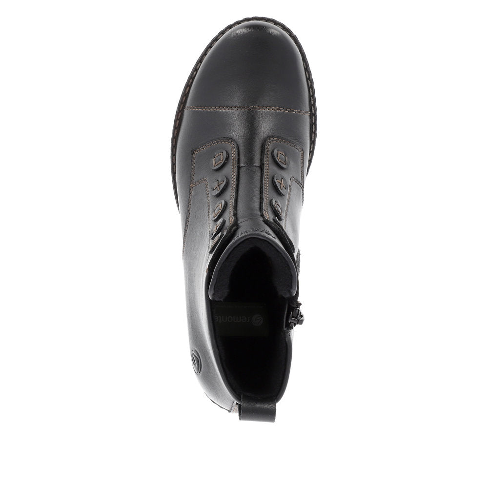 Remonte Leather Women's Mid Height D4392 Mid-Height Boots - Black DouunOCx