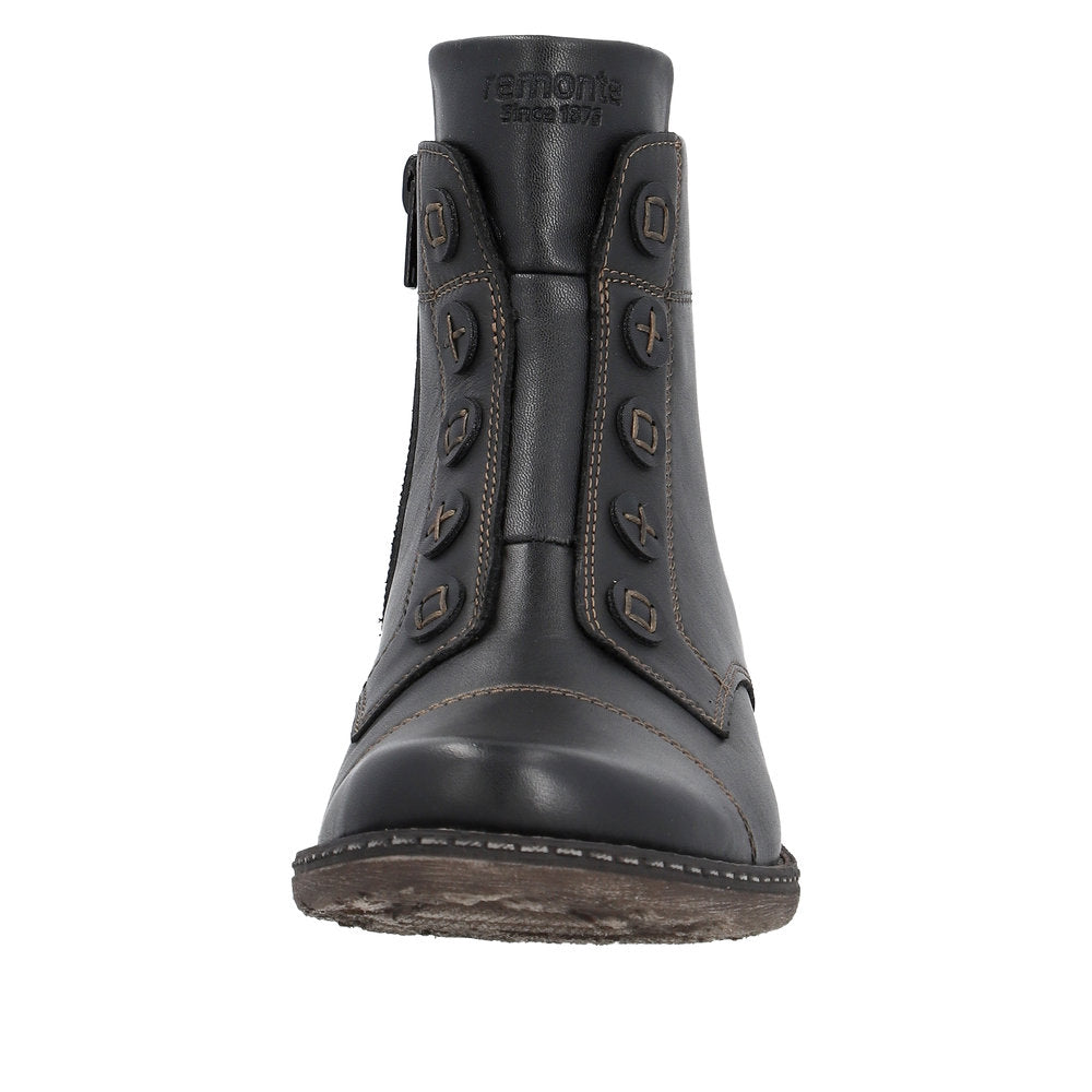 Remonte Leather Women's Mid Height D4392 Mid-Height Boots - Black DouunOCx