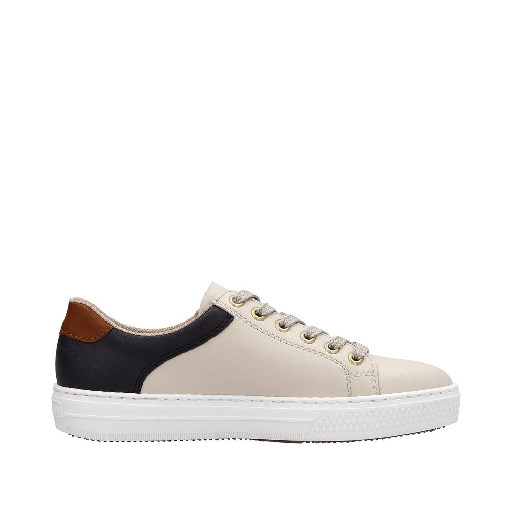 Rieker Women's Style L59A1 Athletic Lace-Up With Zip - Beige Combination sQTdZDDx
