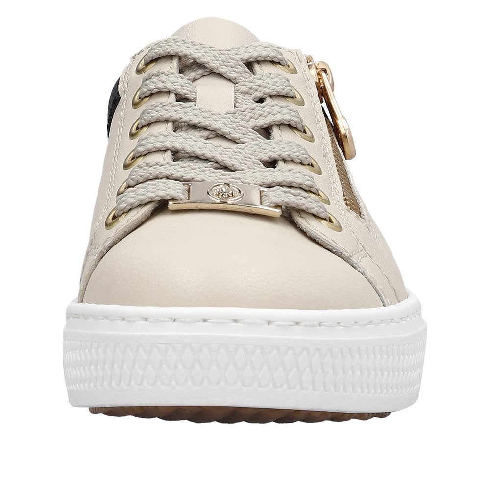Rieker Women's Style L59A1 Athletic Lace-Up With Zip - Beige Combination sQTdZDDx