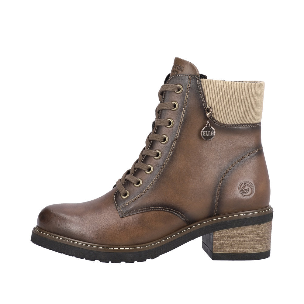 Remonte Leather Women's Mid Height D1A70 Mid-Height Boots - Brown WRT6HE6l