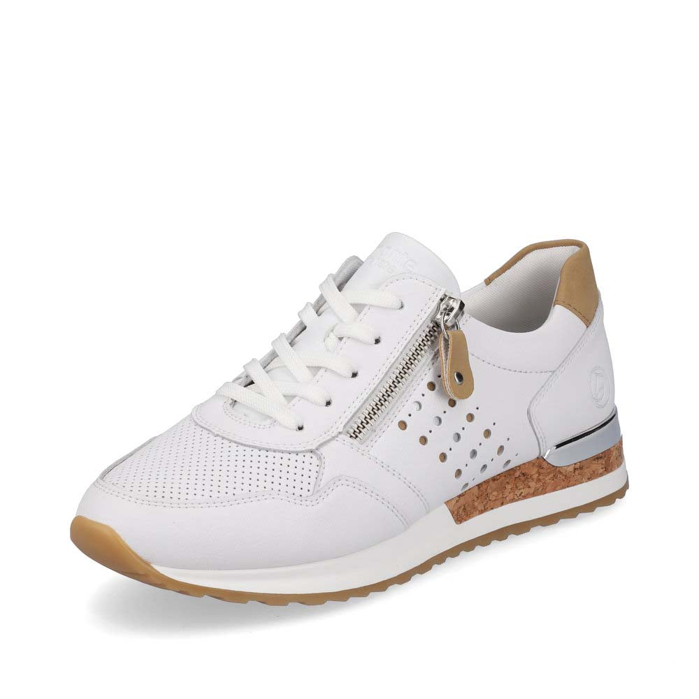 Remonte Women's Style R2536 Casual Lace-Up With Zip - White Combination