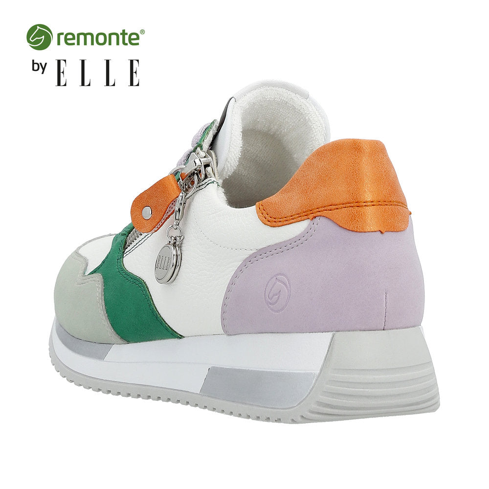 Remonte Women's Style D0H01 Athletic Lace-Up With Zip - White Combination q8URYNwA