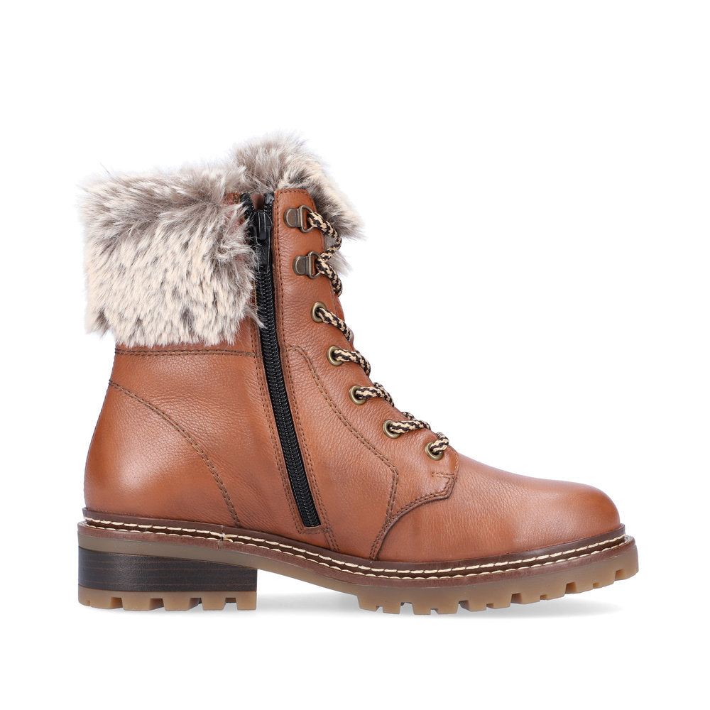 Remonte Leather Women's Short D0B74 Ankle Bootsfiber Grip - Brown Combination PloHGZ5j