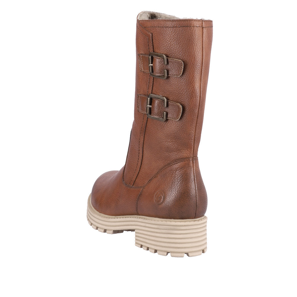 Remonte Leather Women's Mid Height D0W76 Mid-Height Boots - Brown v94lJK0N