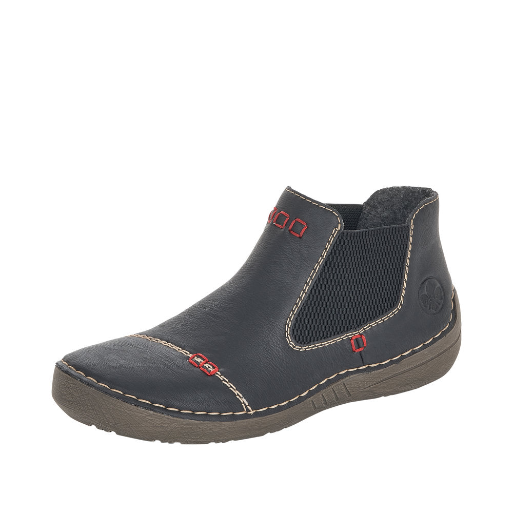 Rieker Synthetic Material Women's Short 52590 Ankle Boots - Black