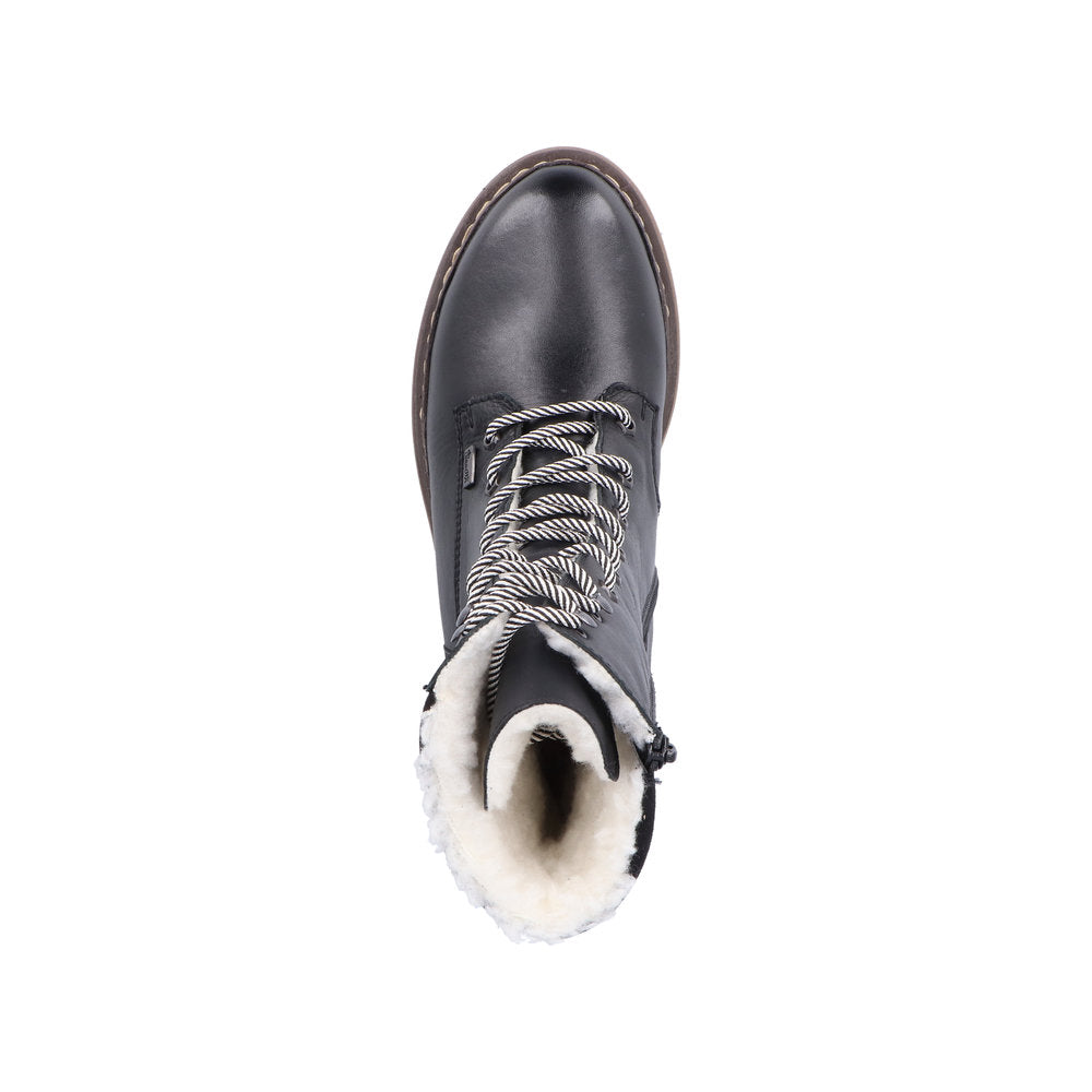 Rieker Leather Women's Mid Height Y9232 Mid-Height Bootsfiber Grip - Black 2mV9WyTG
