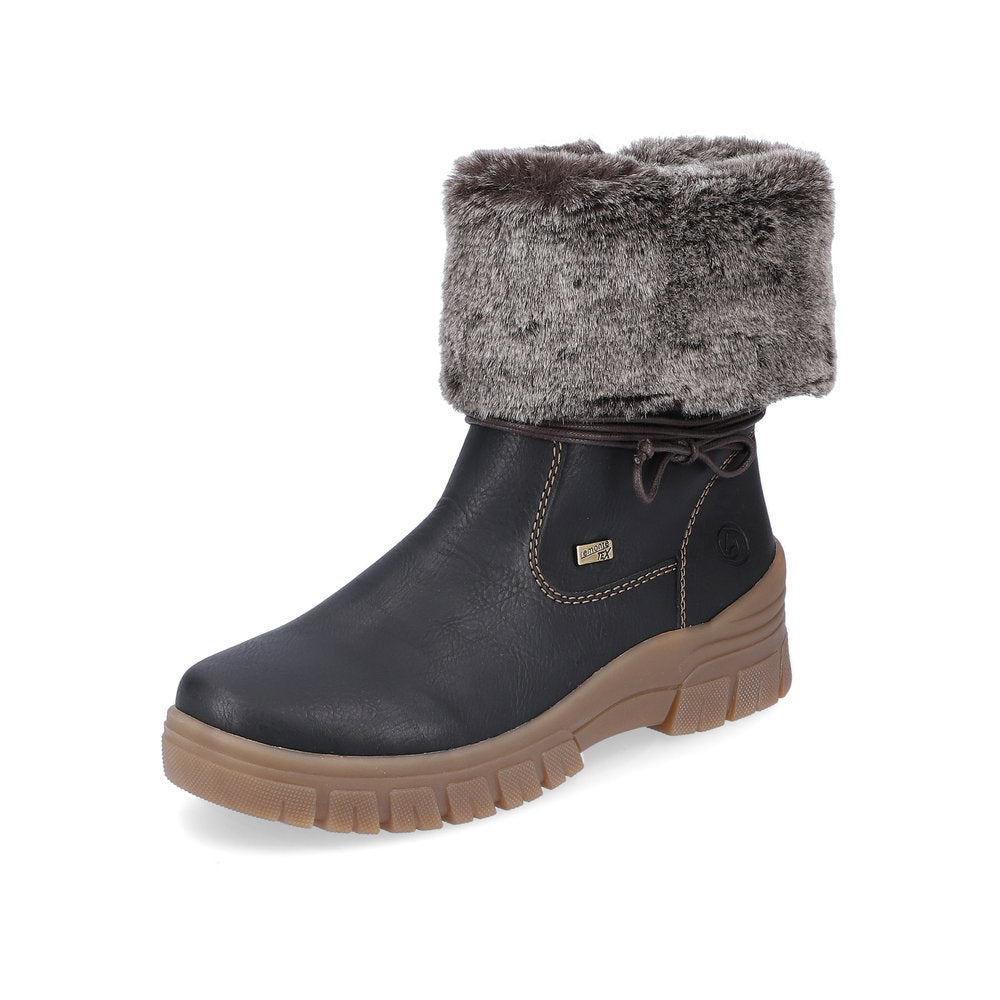 Remonte Synthetic Leather Women's Mid Height D0E70 Mid-Height Boots - Black