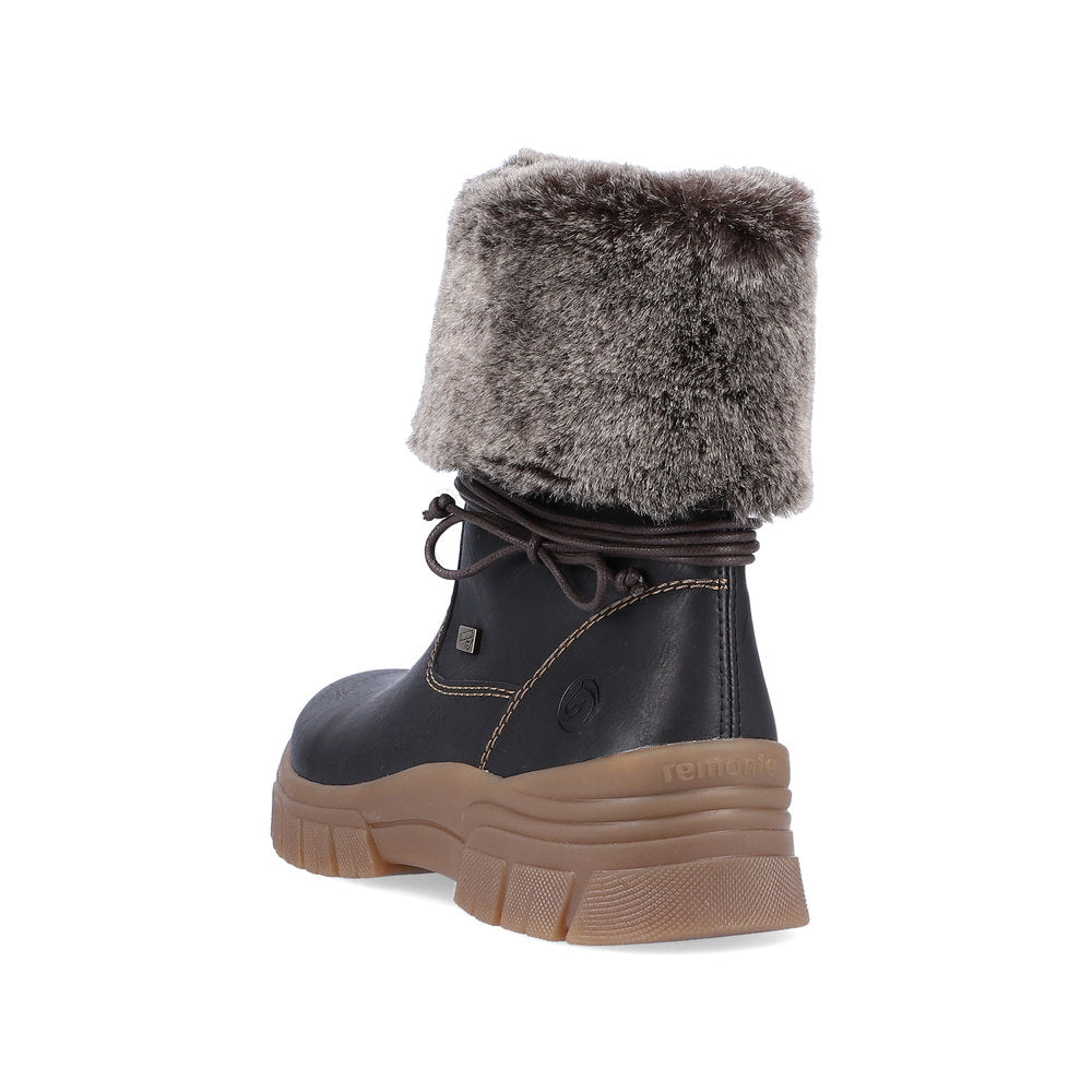 Remonte Synthetic Leather Women's Mid Height D0E70 Mid-Height Boots - Black vKWTF83f
