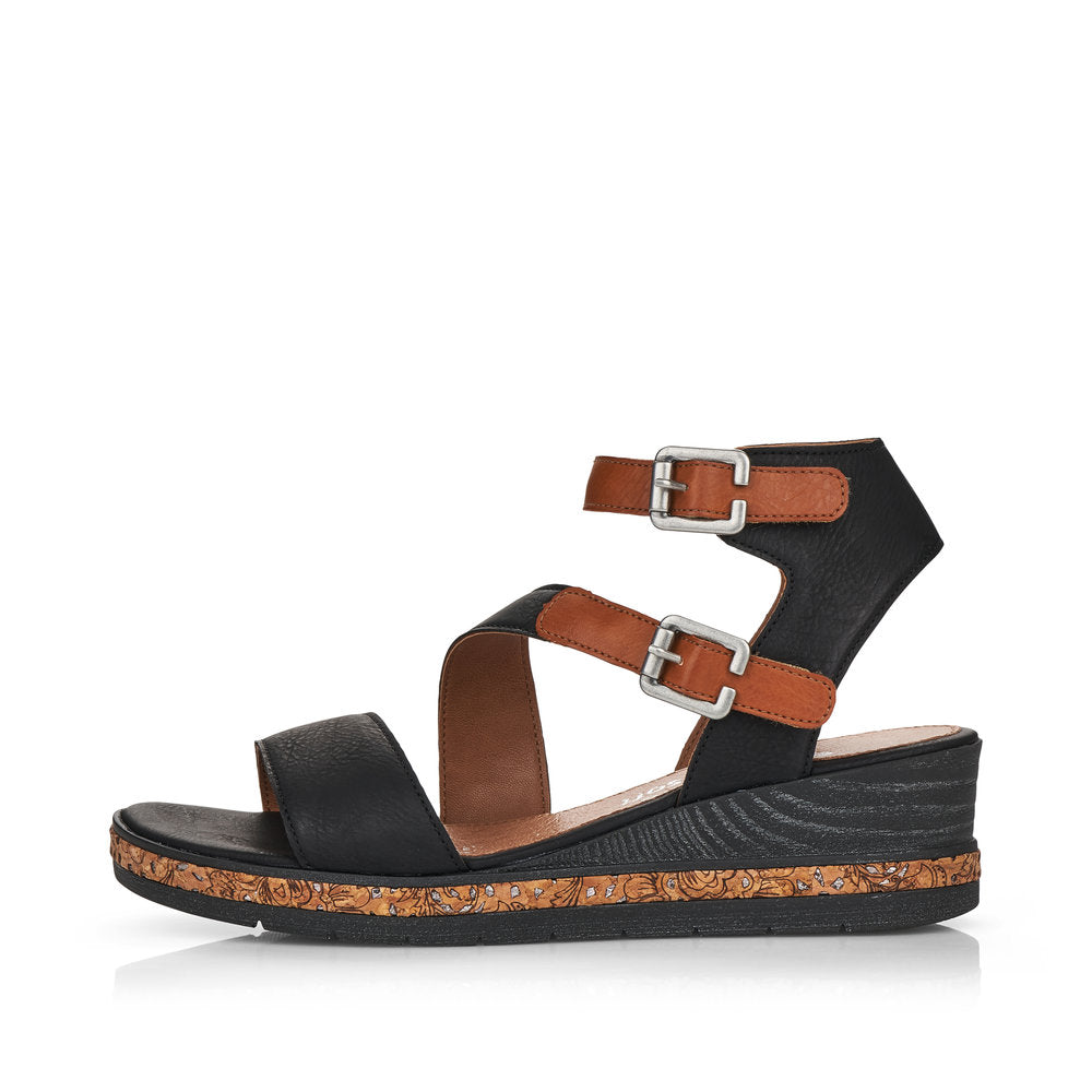 Remonte Women's Style D3052 Casual Sandal - Black Combination 2uHw7Brk
