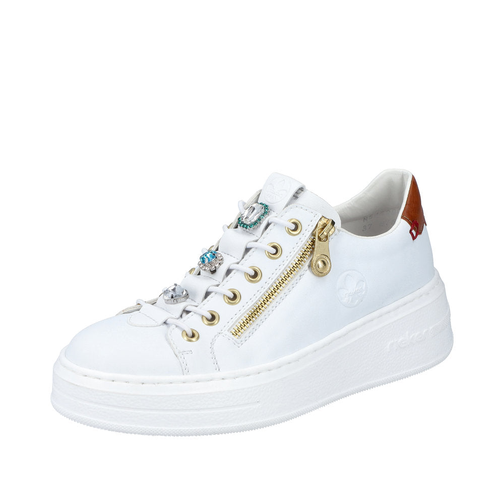 Rieker Women's Style N5452 Athletic Zipper - White