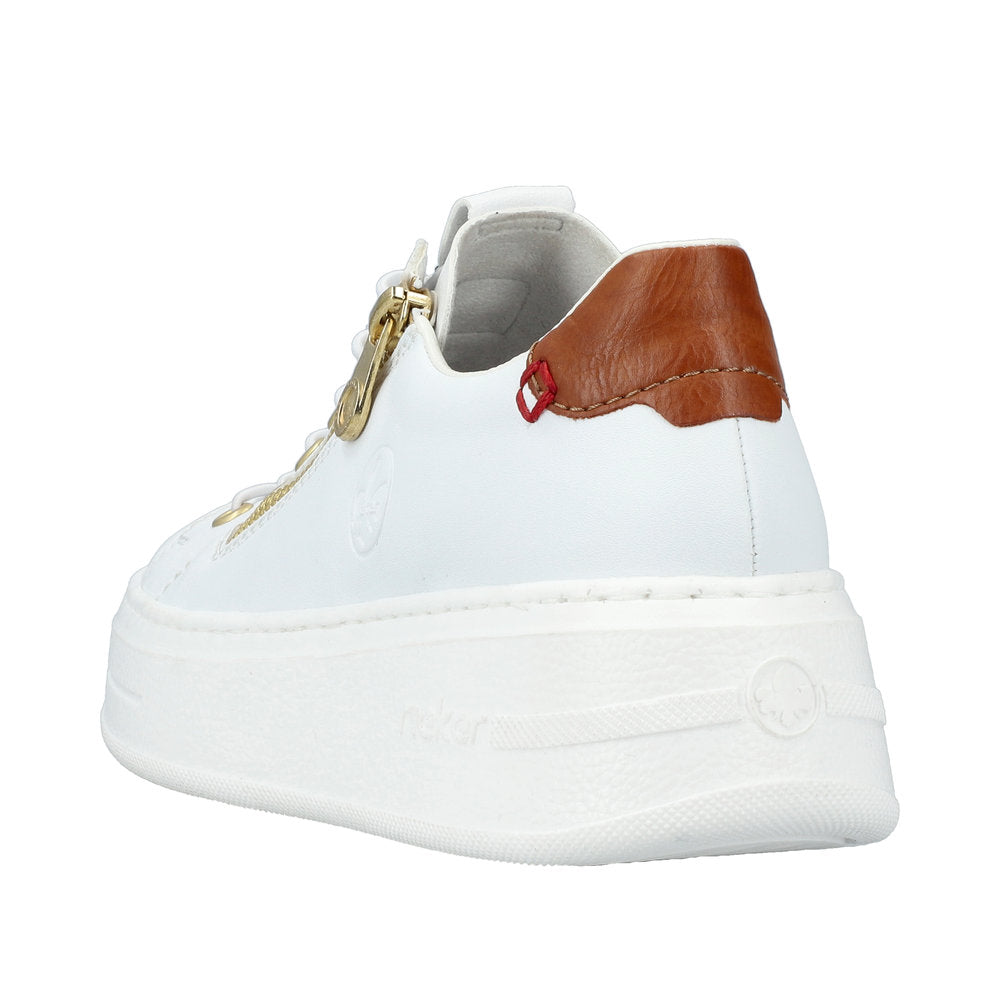 Rieker Women's Style N5452 Athletic Zipper - White UnZb3jYY