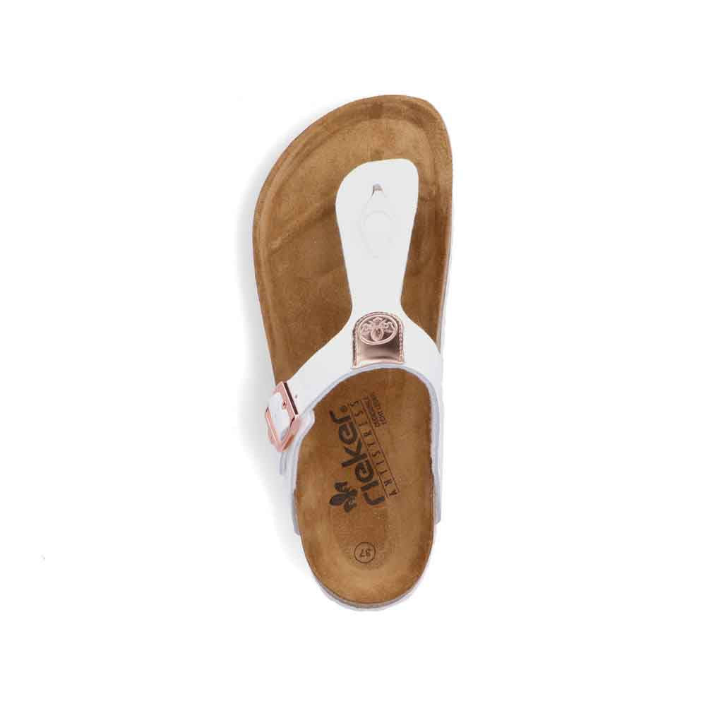 Rieker Women's Style V8391 Casual Flip Flop - White G0RaUS4h