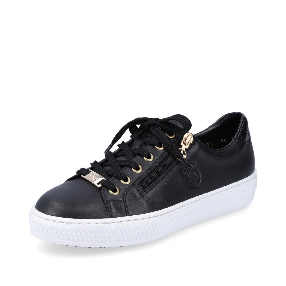 Rieker Women's Style L59L1 Athletic Lace-Up With Zip - Black