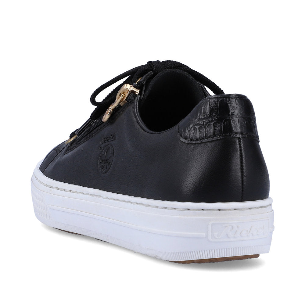 Rieker Women's Style L59L1 Athletic Lace-Up With Zip - Black 340lyvVM