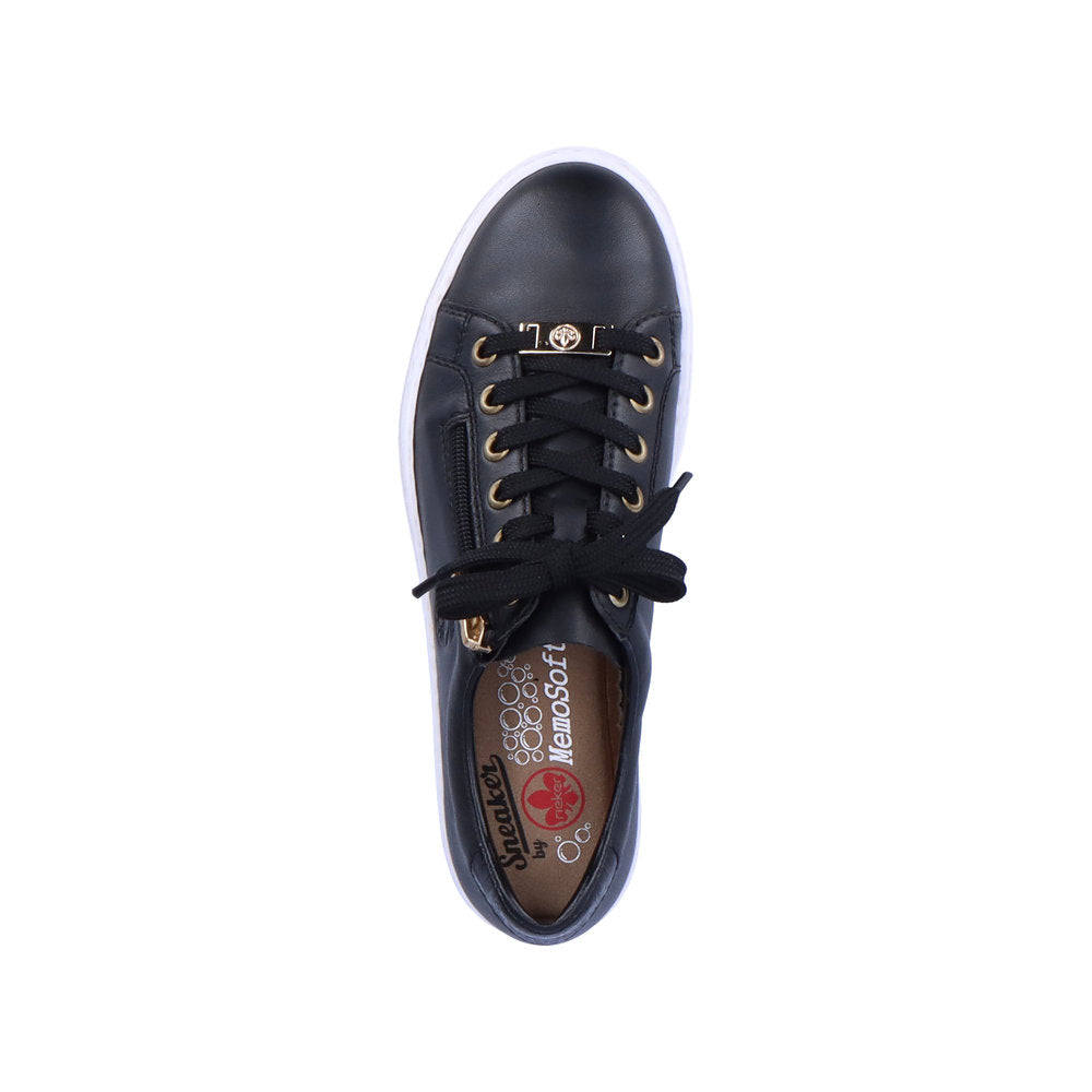 Rieker Women's Style L59L1 Athletic Lace-Up With Zip - Black 340lyvVM
