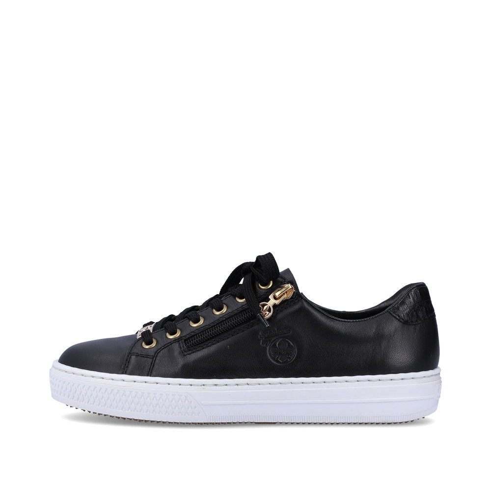 Rieker Women's Style L59L1 Athletic Lace-Up With Zip - Black 340lyvVM