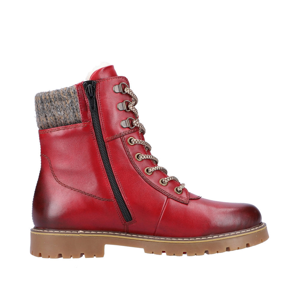 Remonte Leather Women's Mid Height D9378-00 Mid-Height Bootsflip Grip - Red Combination n5clnoDZ