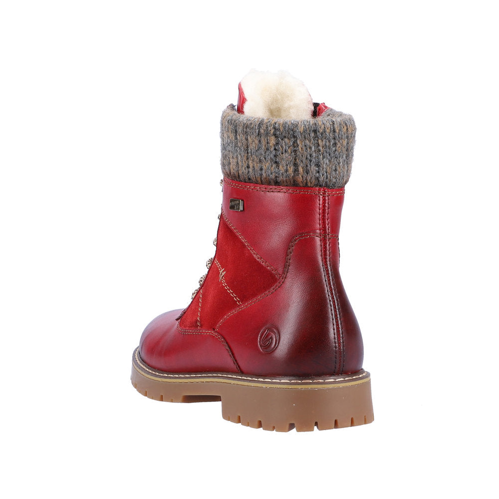 Remonte Leather Women's Mid Height D9378-00 Mid-Height Bootsflip Grip - Red Combination n5clnoDZ