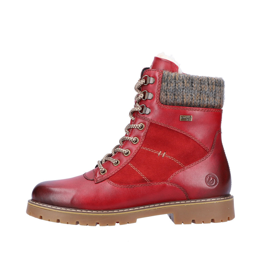 Remonte Leather Women's Mid Height D9378-00 Mid-Height Bootsflip Grip - Red Combination n5clnoDZ