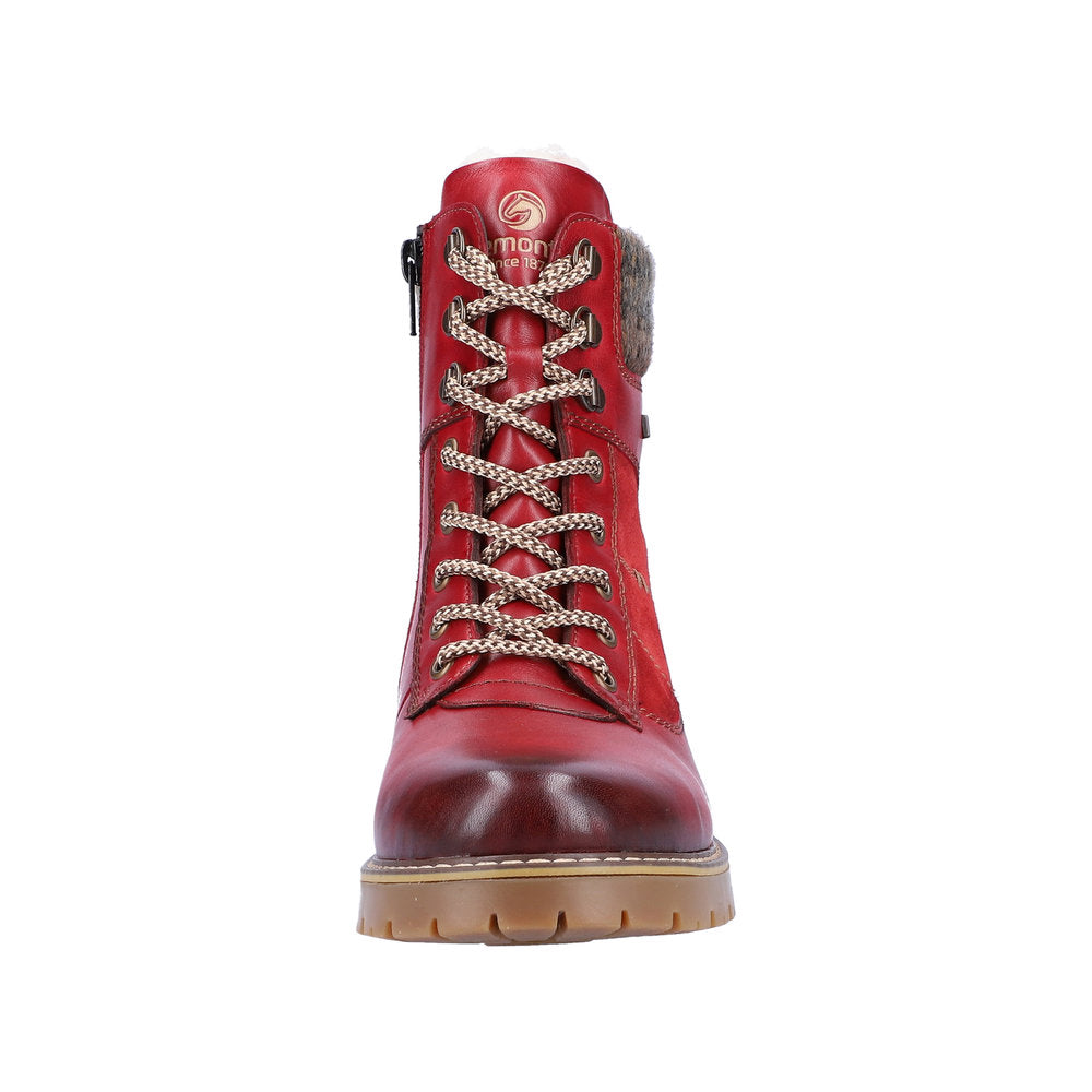 Remonte Leather Women's Mid Height D9378-00 Mid-Height Bootsflip Grip - Red Combination n5clnoDZ