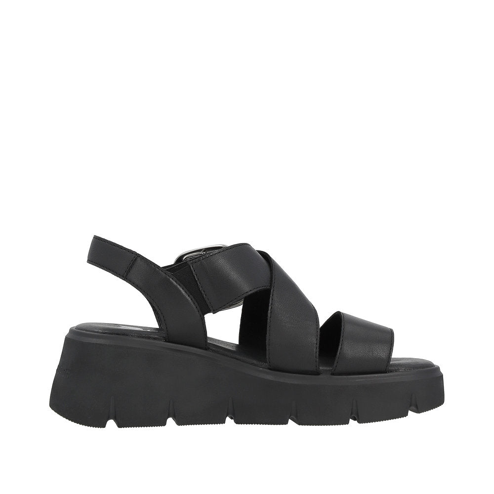 Rieker Evolution Women's Style W1550 Casual Sandal - Black 4ueZEDH9
