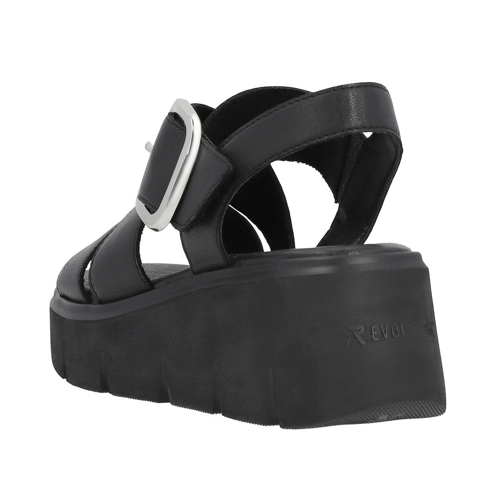 Rieker Evolution Women's Style W1550 Casual Sandal - Black 4ueZEDH9