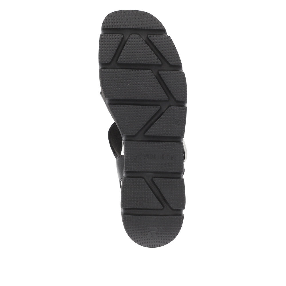 Rieker Evolution Women's Style W1550 Casual Sandal - Black 4ueZEDH9