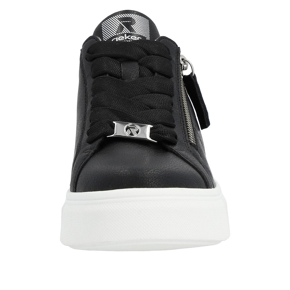 Rieker Evolution Women's Style W0505 Athletic Lace-Up With Zip - Black aJRvTIO7