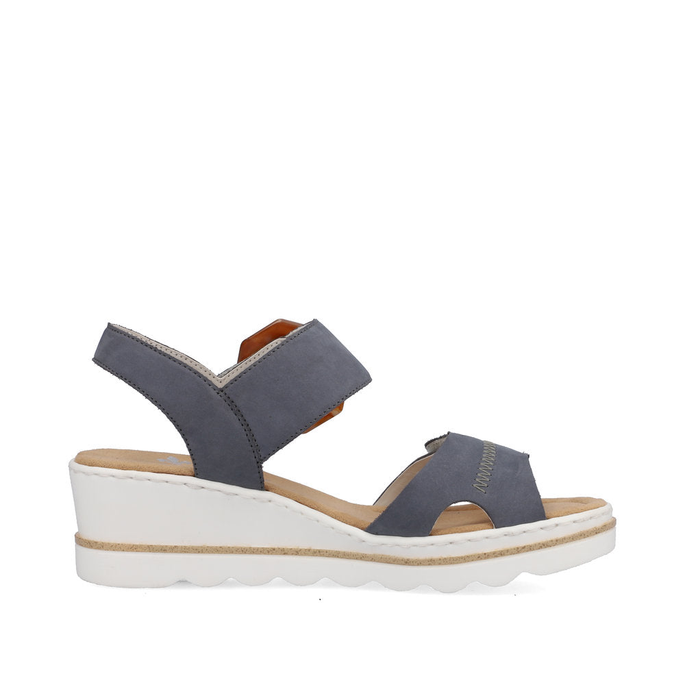 Rieker Women's Style 67476 Dress Sandal - Blue Combination 0ItPAEKr