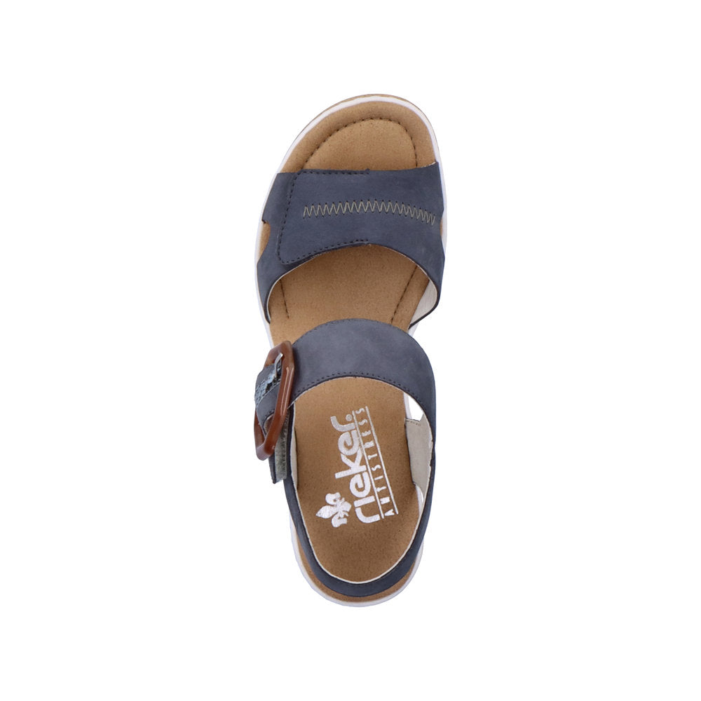 Rieker Women's Style 67476 Dress Sandal - Blue Combination 0ItPAEKr