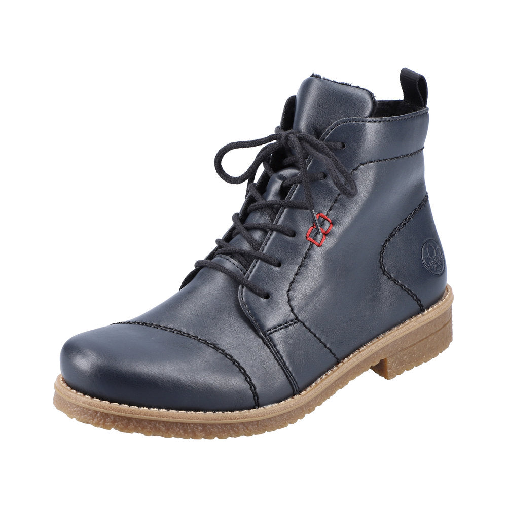 Rieker Synthetic Material Women's Short 73500 Ankle Boots - Blue