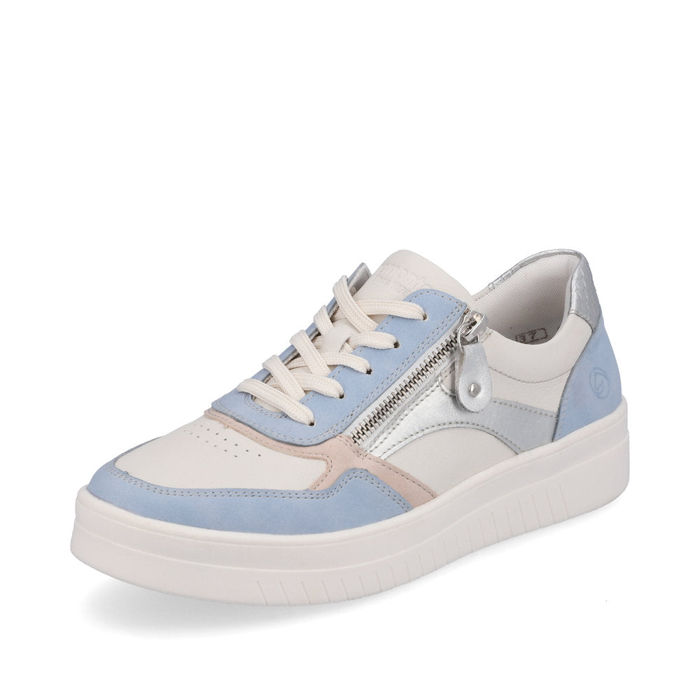 Remonte Women's Style D0J01 Athletic Lace-Up With Zip - Blue Combination