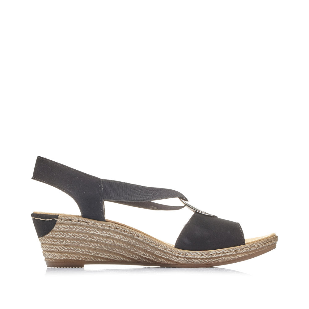 Rieker Women's Style 624H6 Dress Sandal - Black AFLYkCdP