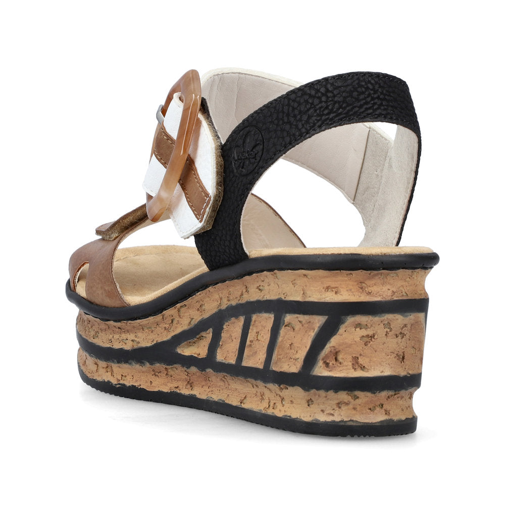 Rieker Women's Style 68176 Dress Sandal - Beige Combination qPbRU578