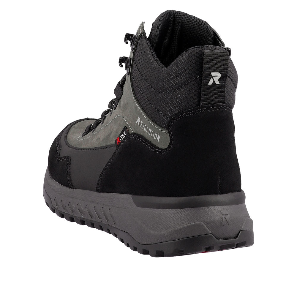 Rieker Evolution Suede Leather Men's U0169 Ankle Bootsfiber Grip - Black SntQVOjH