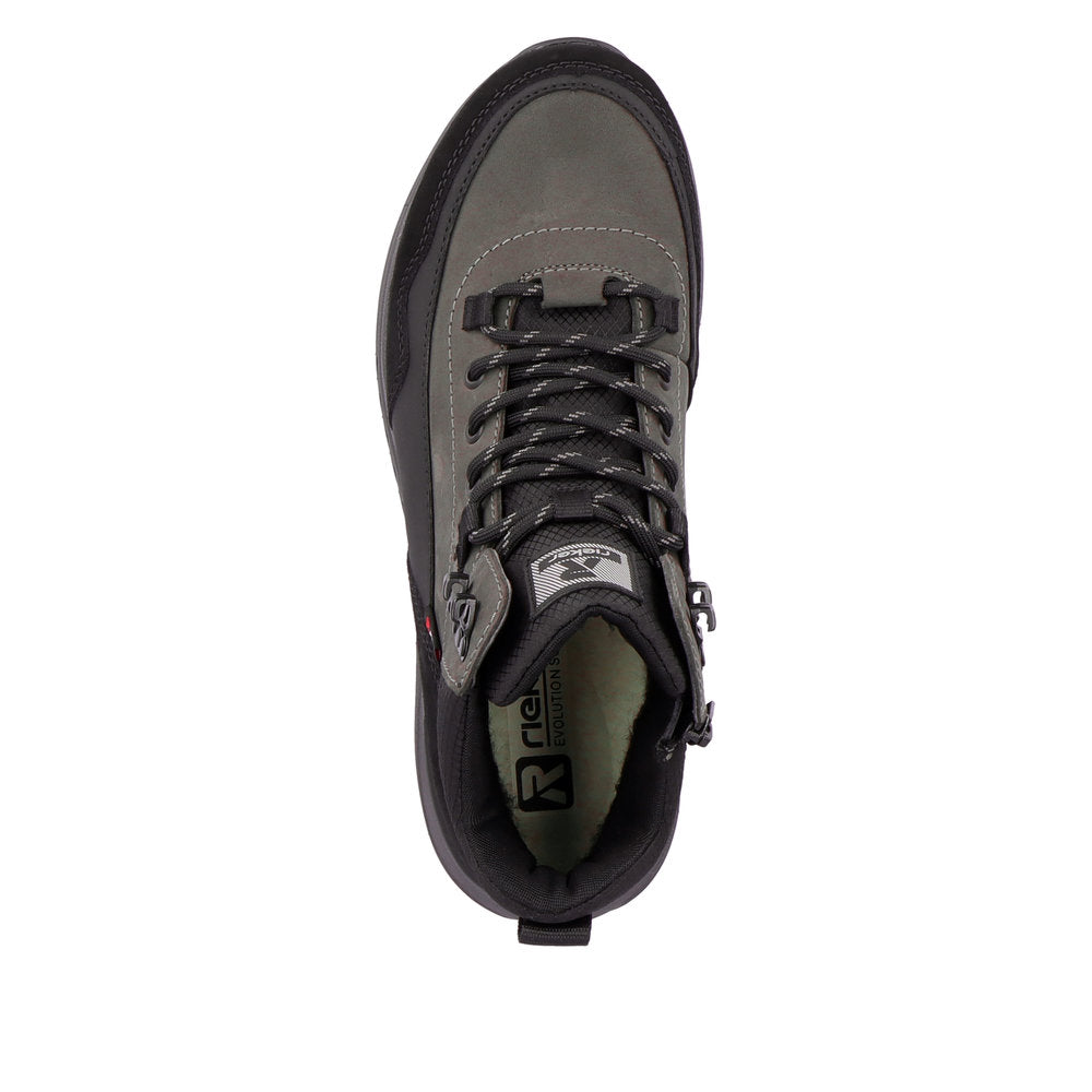 Rieker Evolution Suede Leather Men's U0169 Ankle Bootsfiber Grip - Black SntQVOjH