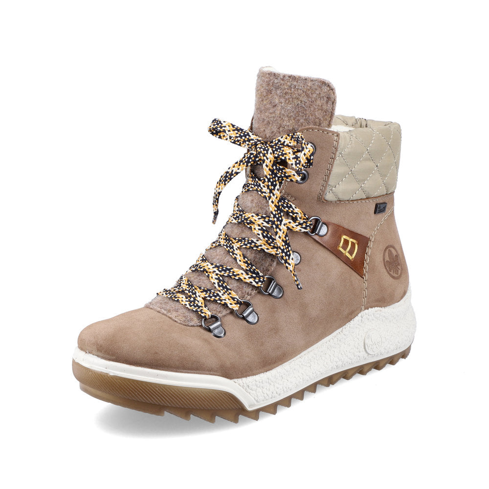Rieker Synthetic Leather Women's Short Y4731 Ankle Boots - Beige
