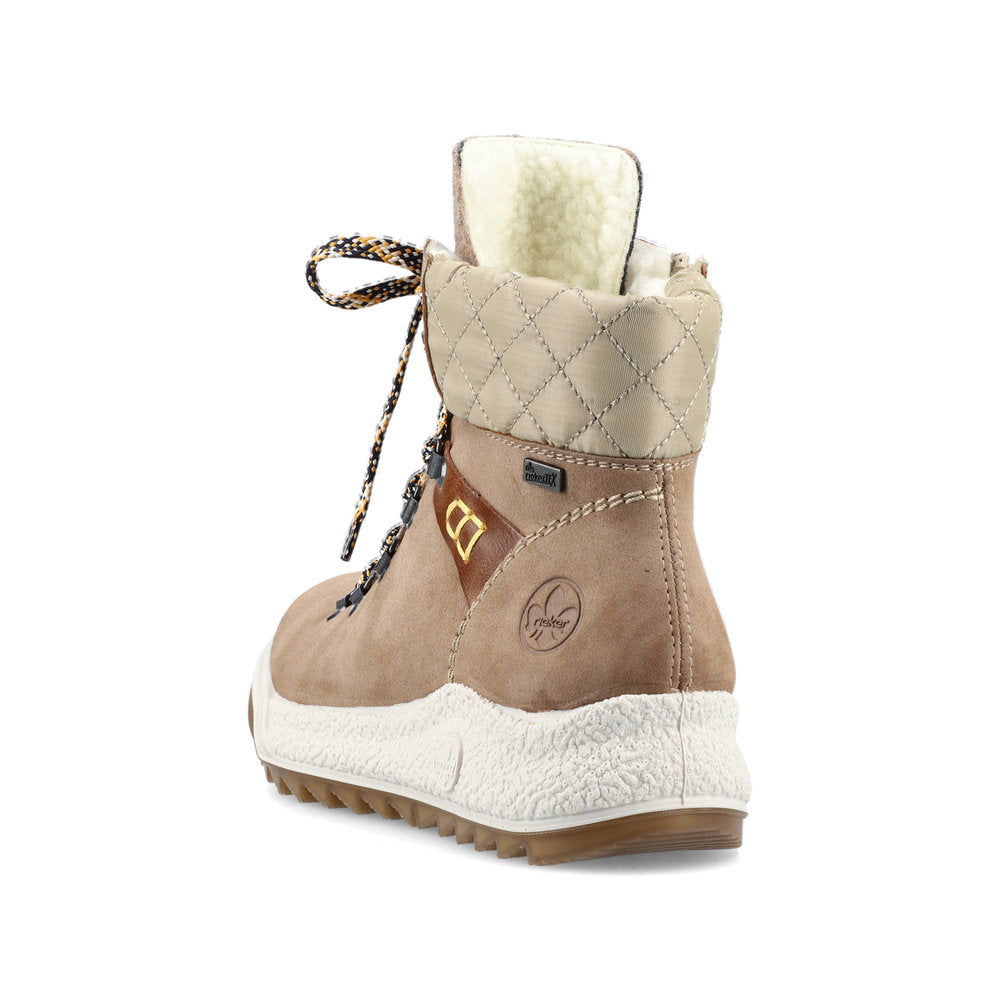 Rieker Synthetic Leather Women's Short Y4731 Ankle Boots - Beige MUkka9uK