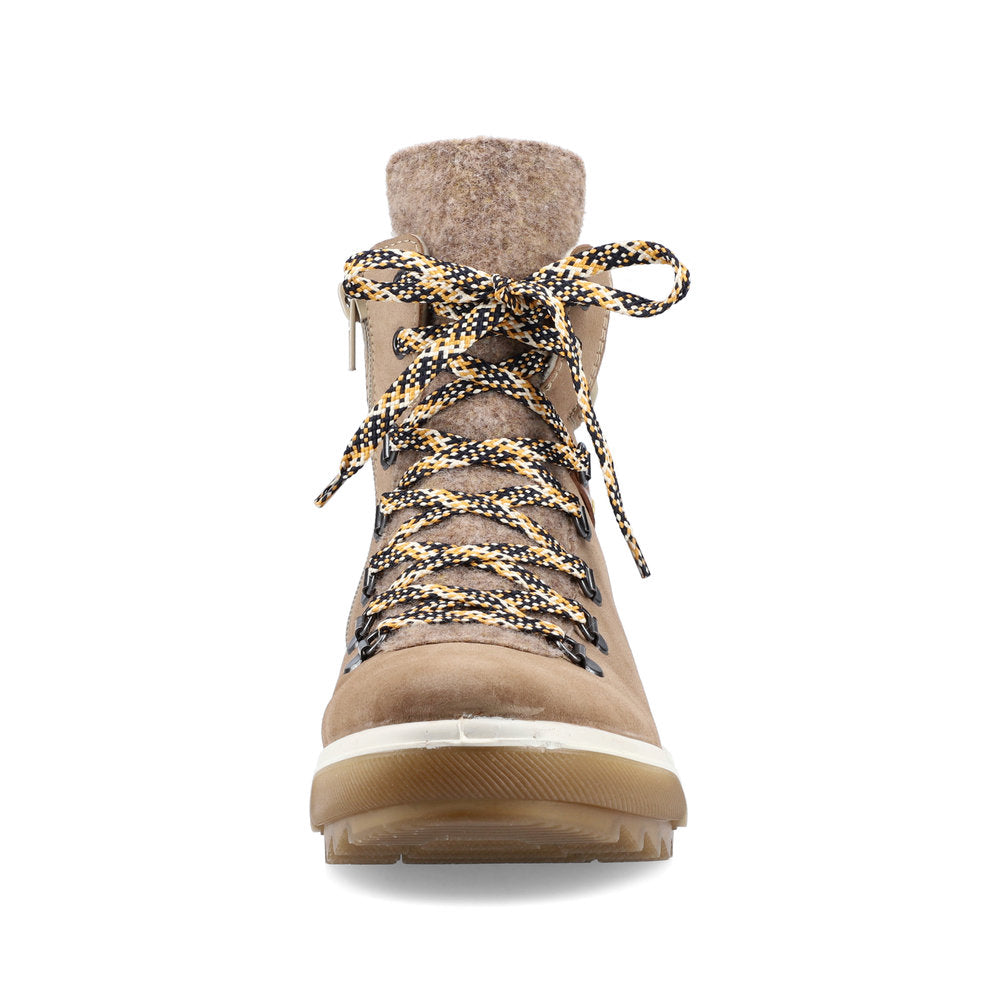 Rieker Synthetic Leather Women's Short Y4731 Ankle Boots - Beige MUkka9uK