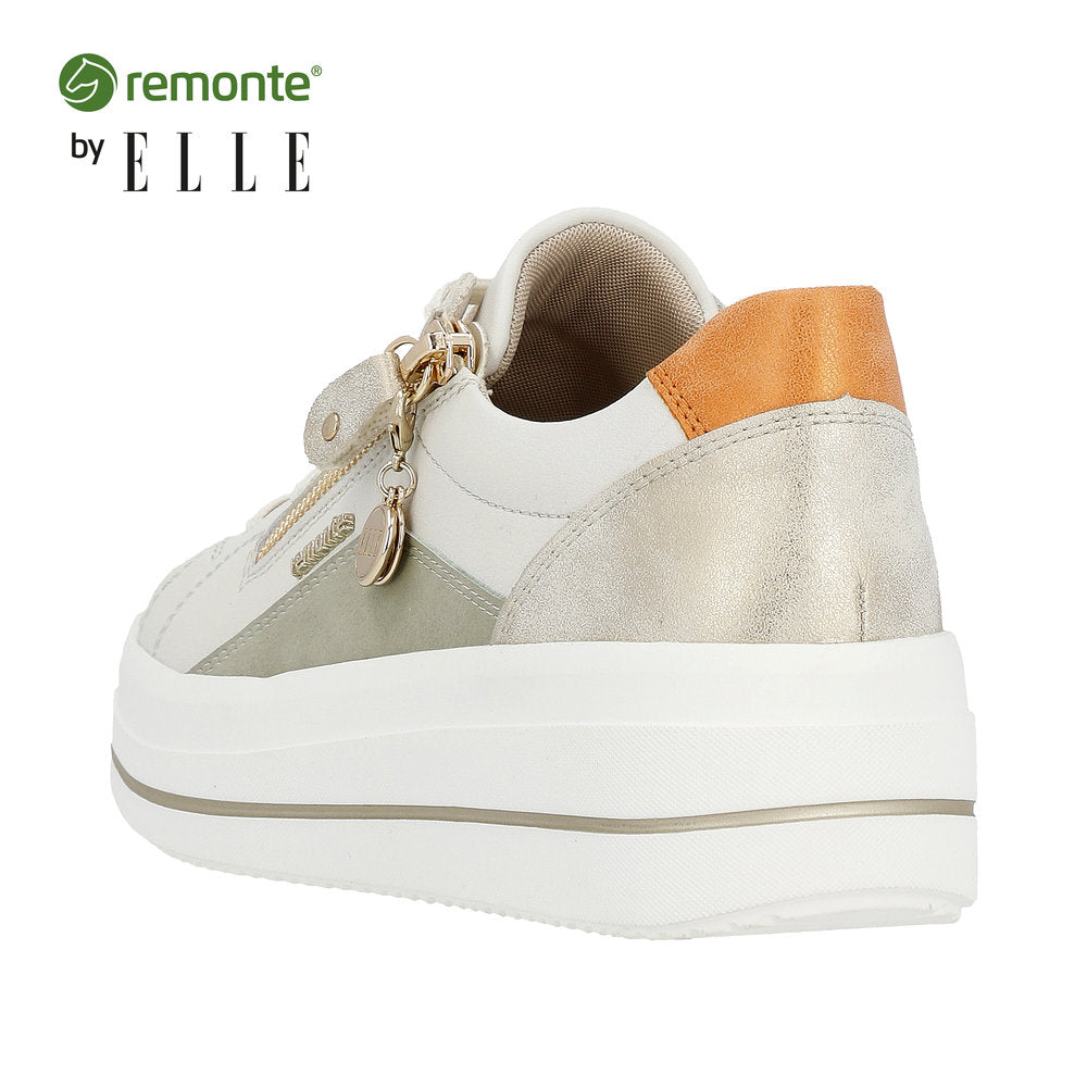 Remonte Women's Style D1C01 Athletic Lace-Up With Zip - White Combination o6NsQPzV