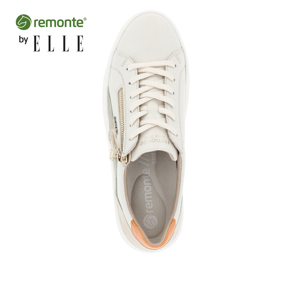 Remonte Women's Style D1C01 Athletic Lace-Up With Zip - White Combination o6NsQPzV