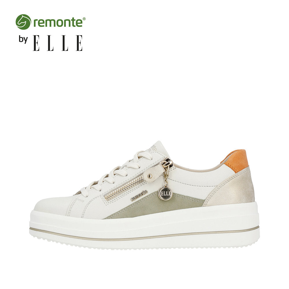 Remonte Women's Style D1C01 Athletic Lace-Up With Zip - White Combination o6NsQPzV