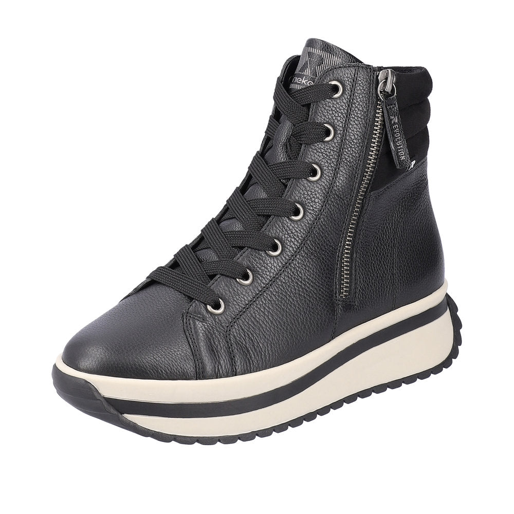 Rieker Evolution Leather Women's Mid Height W0962 Mid-Height Boots - Black
