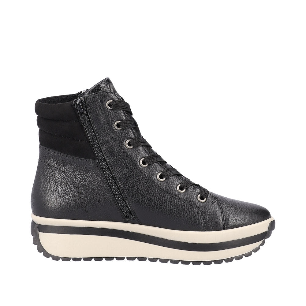Rieker Evolution Leather Women's Mid Height W0962 Mid-Height Boots - Black R0knUr4P