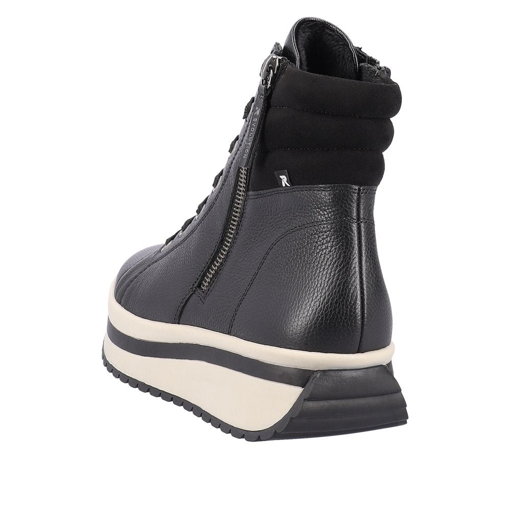 Rieker Evolution Leather Women's Mid Height W0962 Mid-Height Boots - Black R0knUr4P