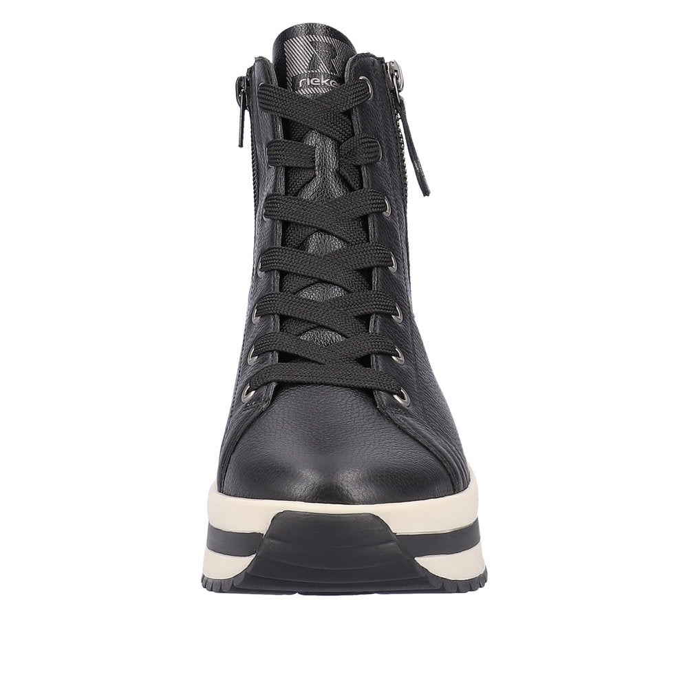 Rieker Evolution Leather Women's Mid Height W0962 Mid-Height Boots - Black R0knUr4P