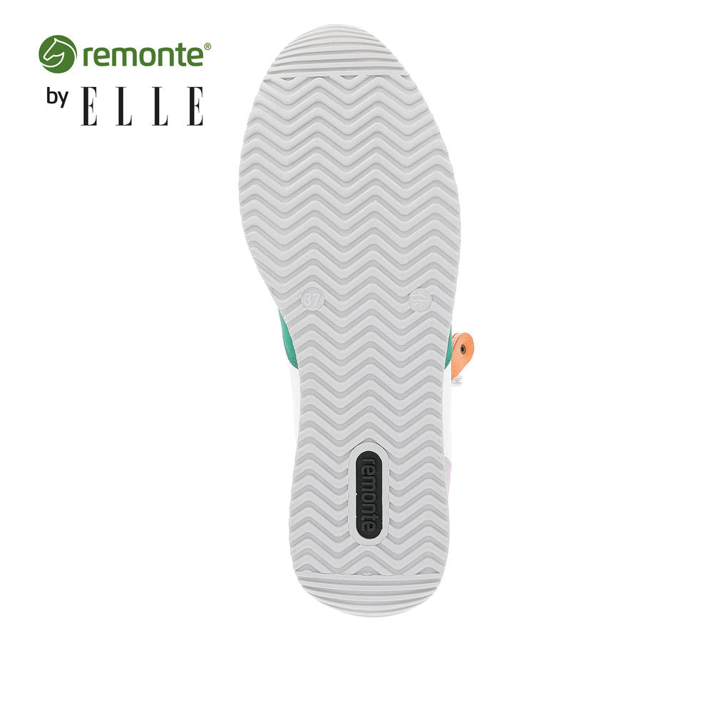 Remonte Women's Style D0H01 Athletic Lace-Up With Zip - White Combination ZY2D1erF