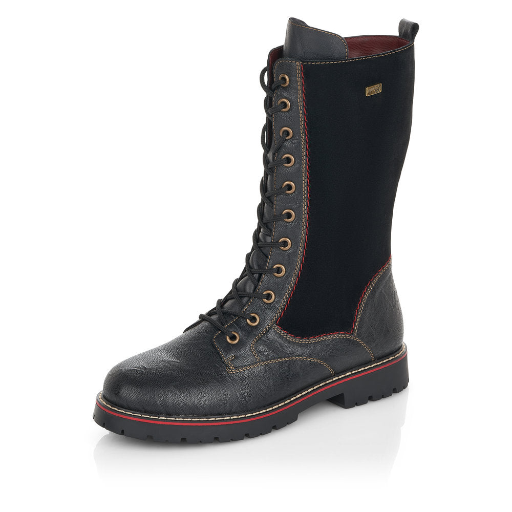 Remonte Synthetic Leather Women's Mid Height D9370 Mid-Height Bootsflip Grip - Black