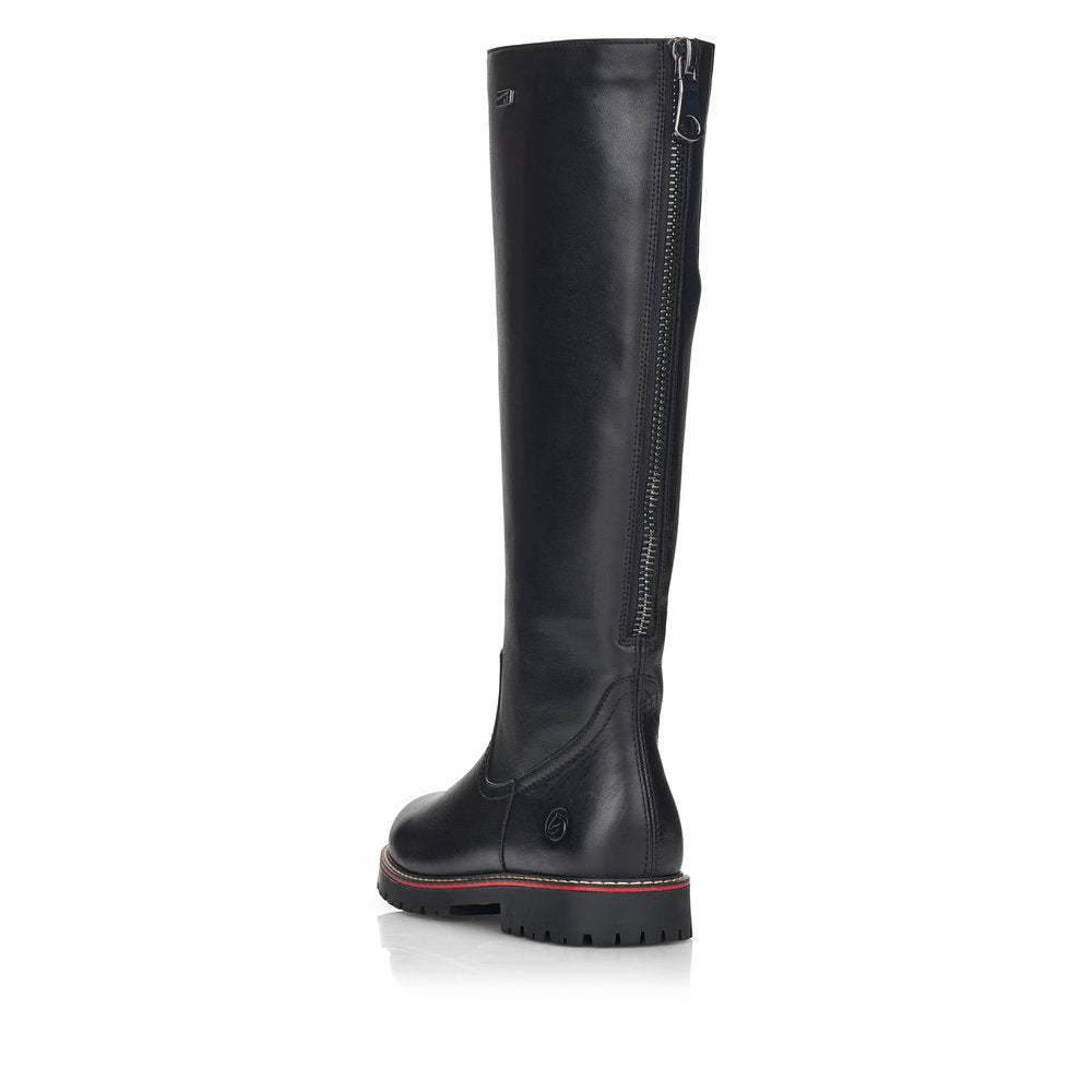 Remonte Leather Women's Tall D9376 Tall Bootsflip Grip - Black piUns0du